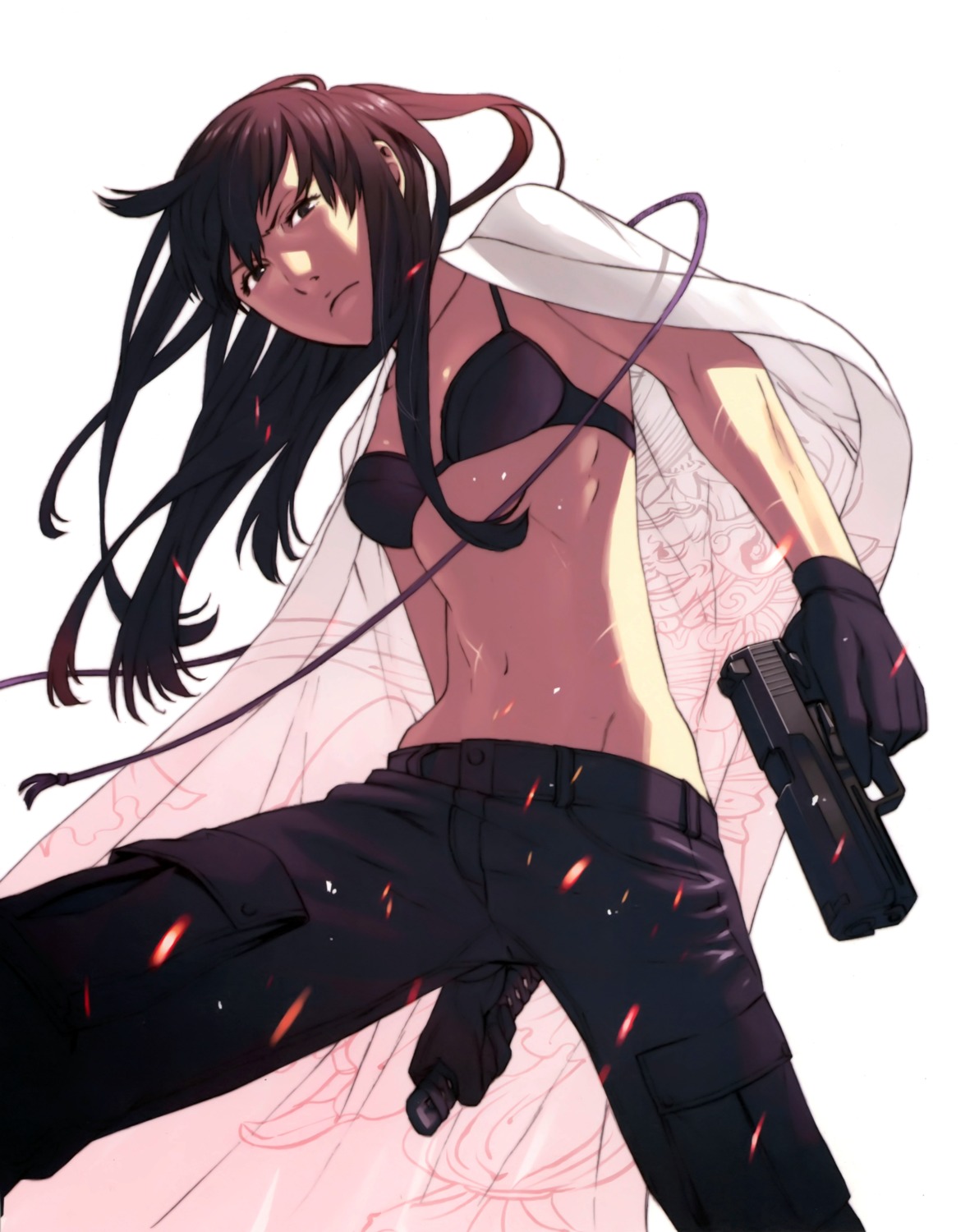 bra, gun, karasuma_kyouko, karasuma_kyouko_no_jikenbo, kozaki_yuusuke