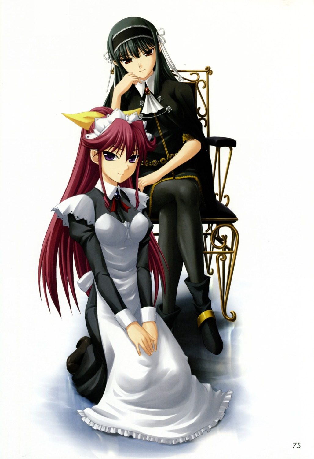 dress, kimi_ga_aruji_de_shitsuji_ga_ore_de, kuonji_shinra, maid, minato_soft, pantyhose, screening, shironeko_sanbou