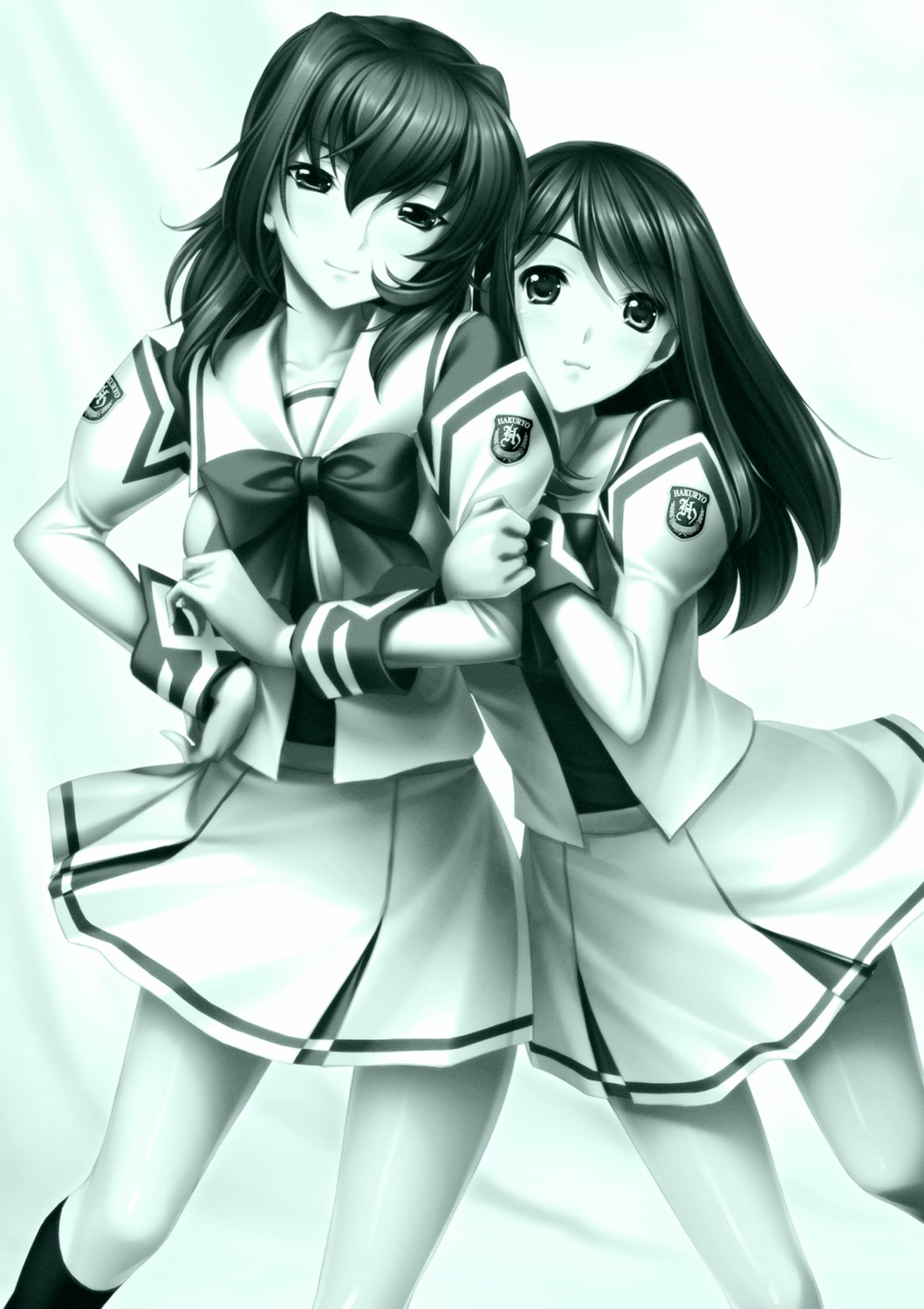 age_(studio), kazama_touko, kimi_ga_ita_kisetsu, monochrome, munakata_misae, seifuku