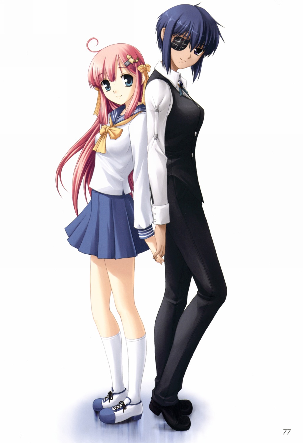 eyepatch, kimi_ga_aruji_de_shitsuji_ga_ore_de, kuonji_yume, minato_soft, natose, screening, seifuku, shironeko_sanbou, yuri