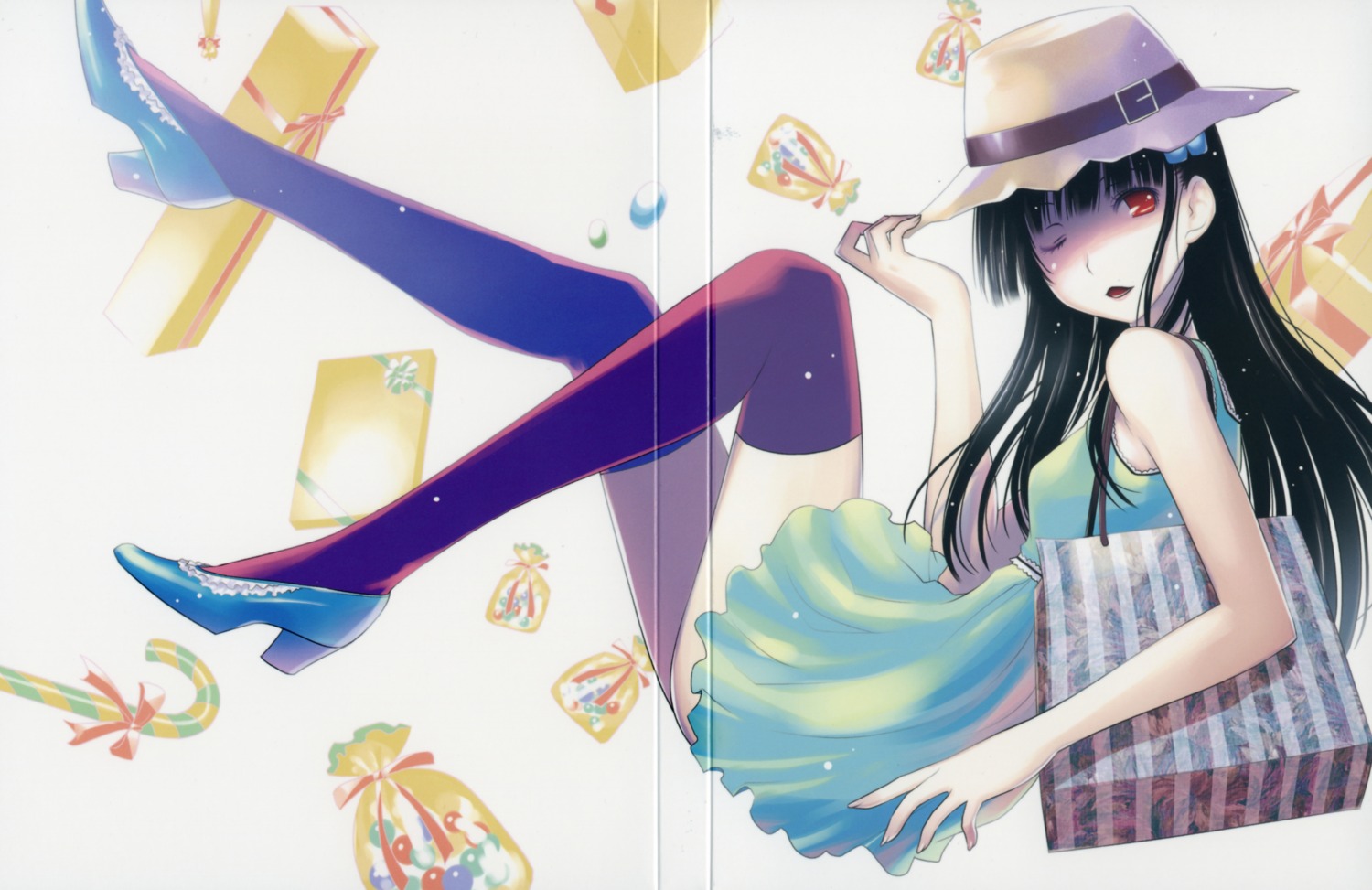 color_gap, crease, dress, sanka_rea, sankarea, thighhighs