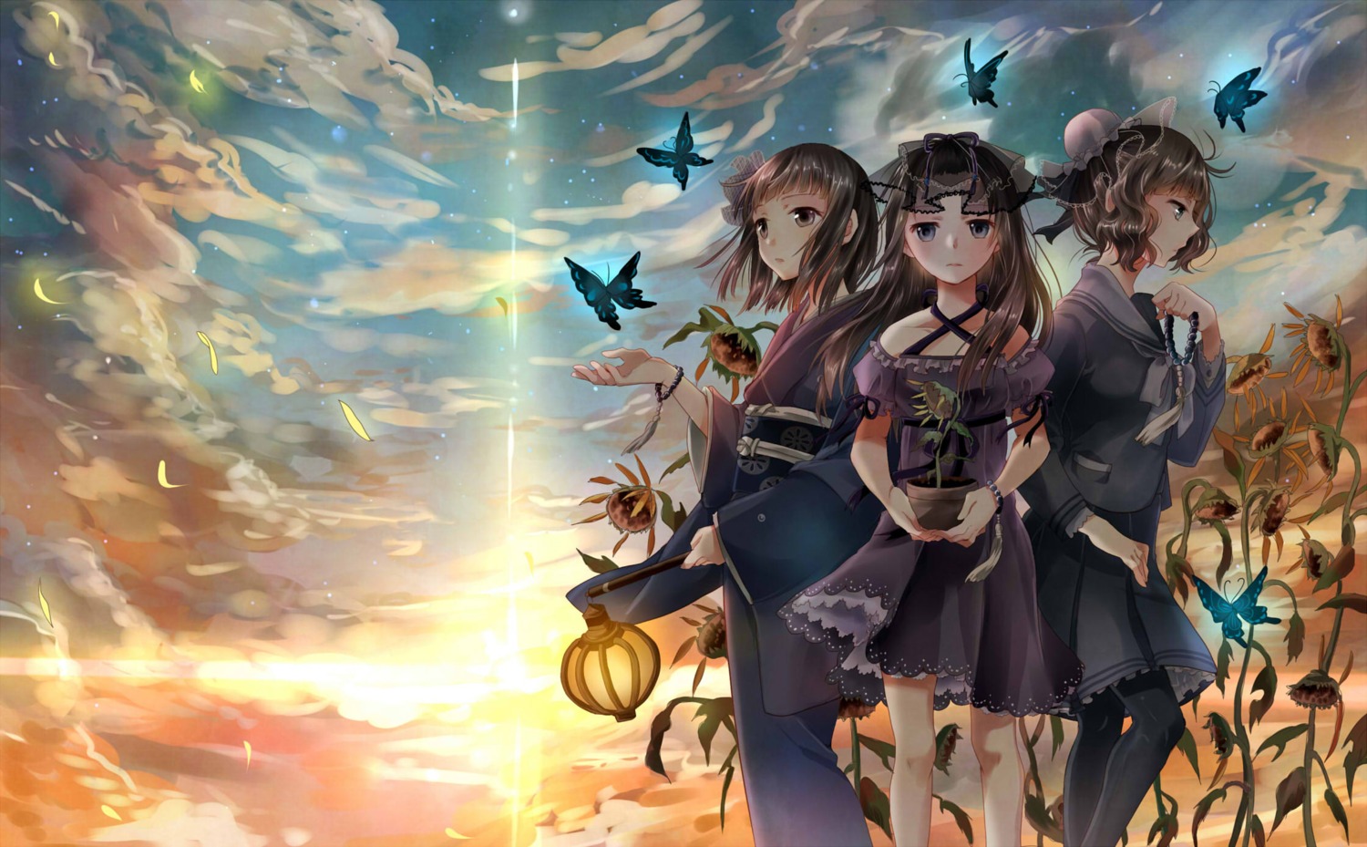 dress, kimono, nekozuki_yuki, pantyhose, seifuku