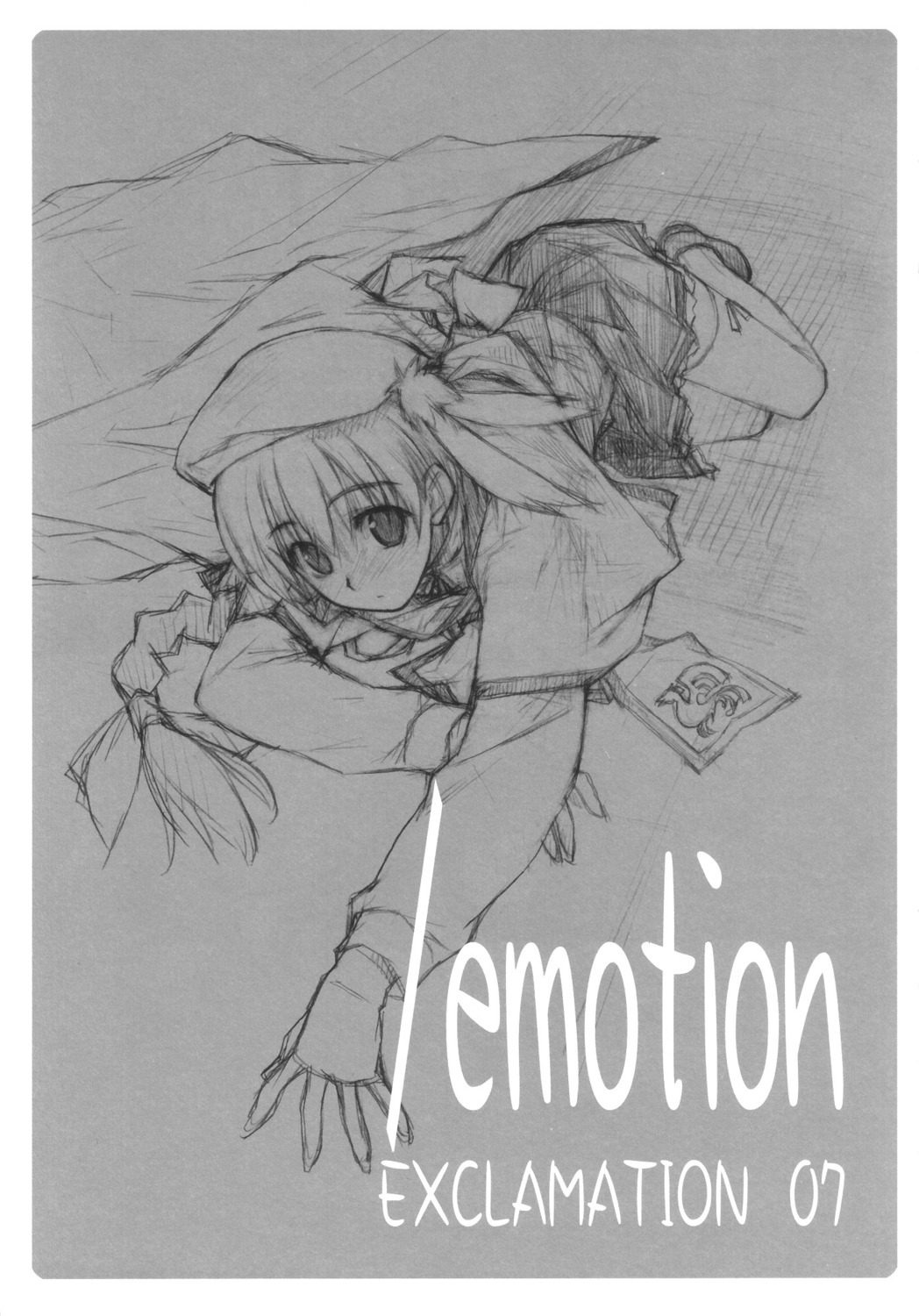 exclamation, haruka_ni_aogi_uruwashi_no, hashimoto_takashi, monochrome, seifuku, sketch, takatsuki_tonoko, thighhighs