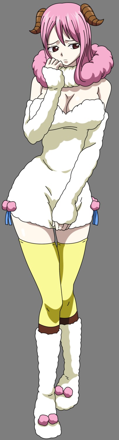 aries_(fairy_tail), cleavage, fairy_tail, horns, thighhighs, transparent_png, vector_trace