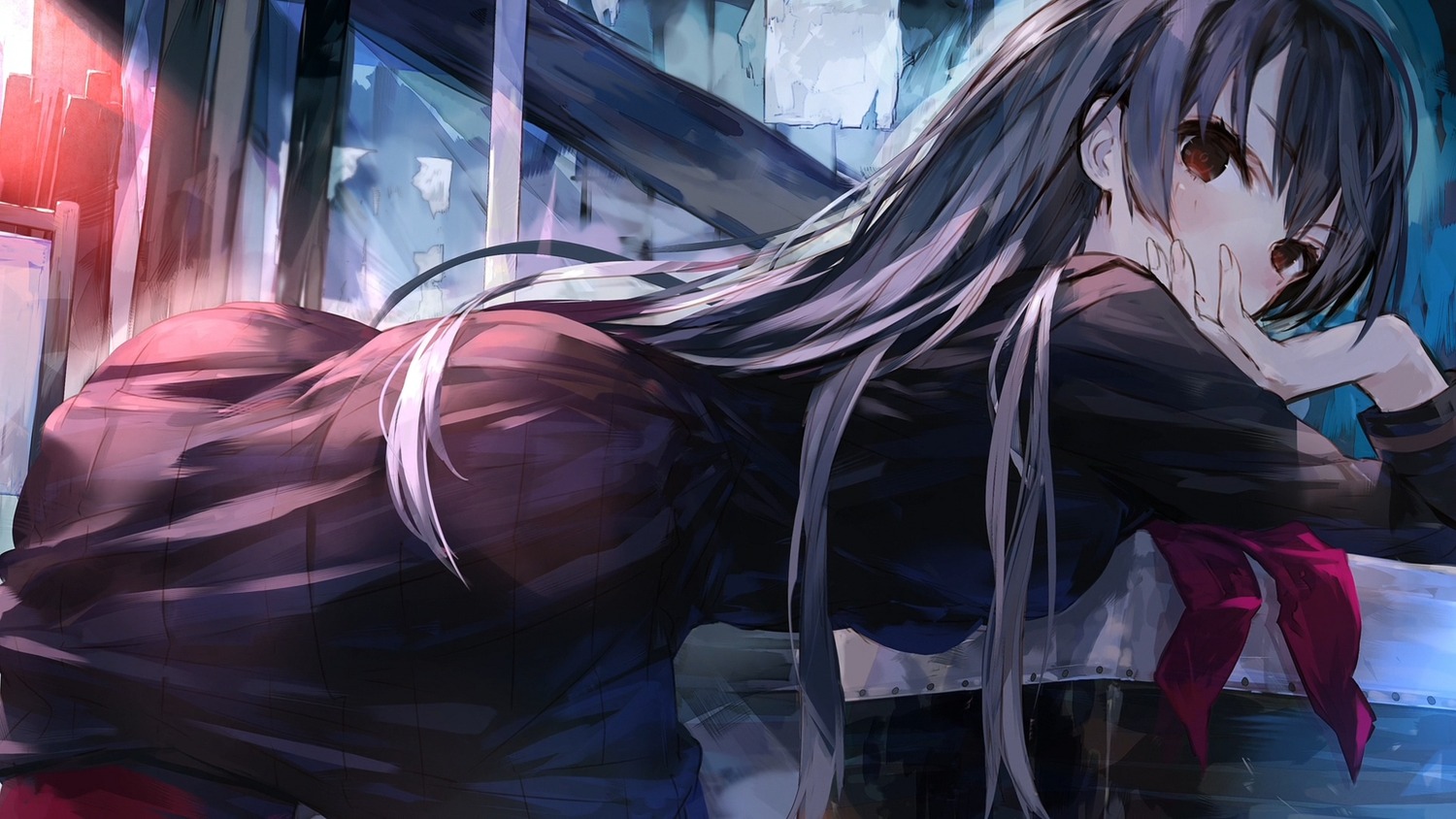 cap, endcard, kanoe_yuuko, pantyhose, ponkan_8, seifuku, tasogare_otome_x_amnesia, wallpaper