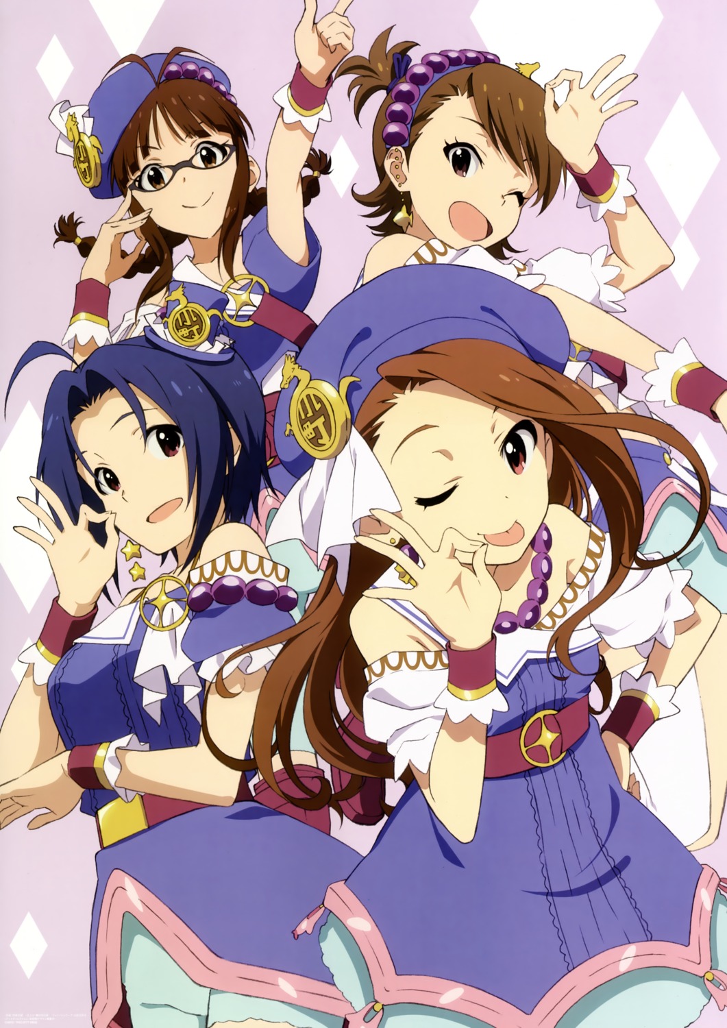 akizuki_ritsuko, futami_ami, megane, minase_iori, miura_azusa, murasaki_yoshio, the_idolm@ster