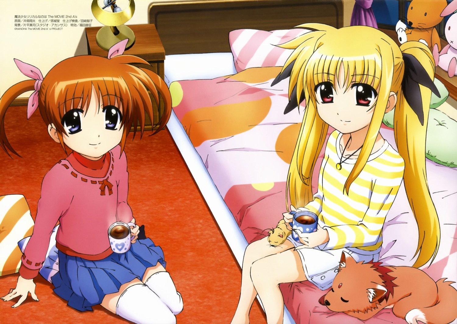arf, fate_testarossa, ibata_shouta, mahou_shoujo_lyrical_nanoha, mahou_shoujo_lyrical_nanoha_a's, takamachi_nanoha, thighhighs, yuuno_scrya