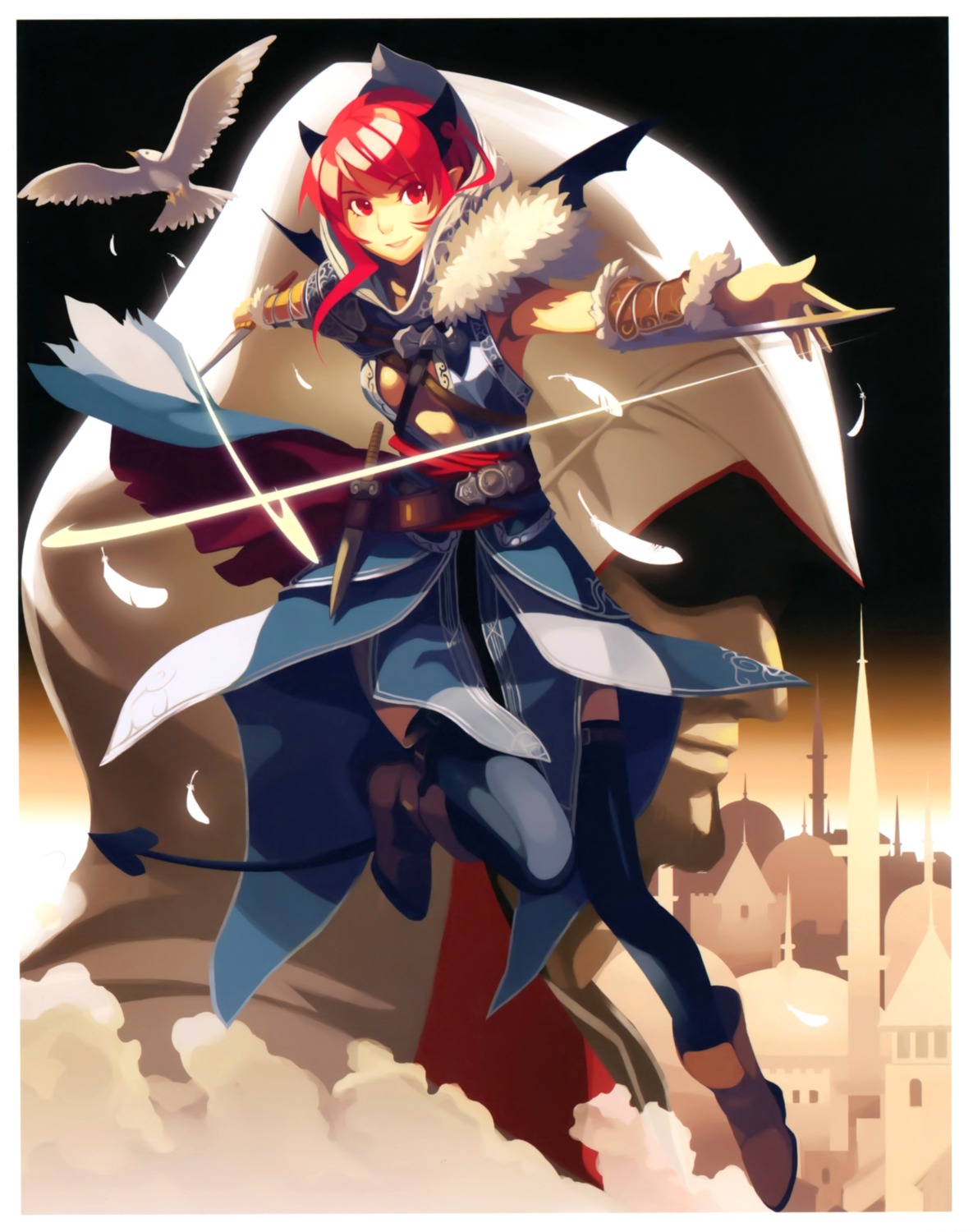 assassin's_creed, cosplay, devil, horns, pointy_ears, tail, thighhighs, vofan