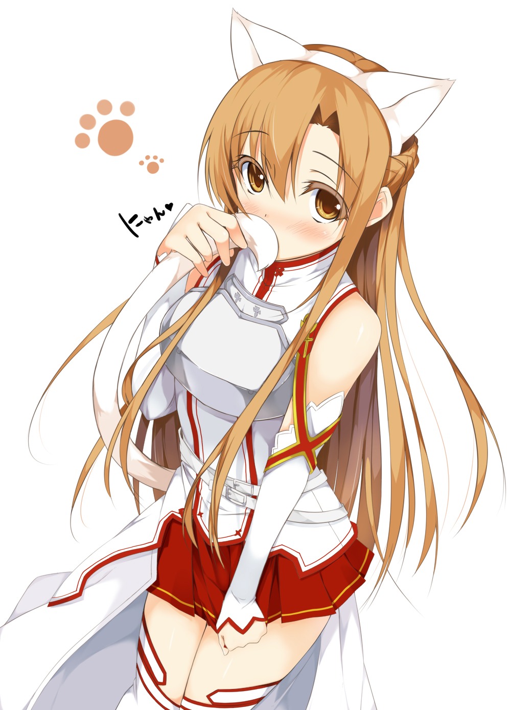 animal_ears, asuna_(sword_art_online), matatabi_haru, nekomimi, sword_art_online, tail, thighhighs