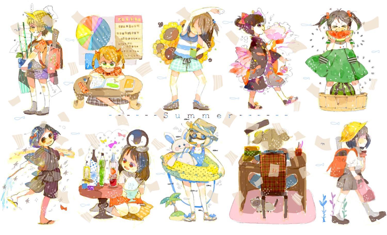 mamu, seifuku, swimsuits