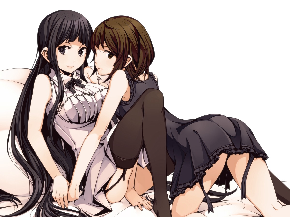 dress, stockings, thighhighs, torigoe_takumi, yuri