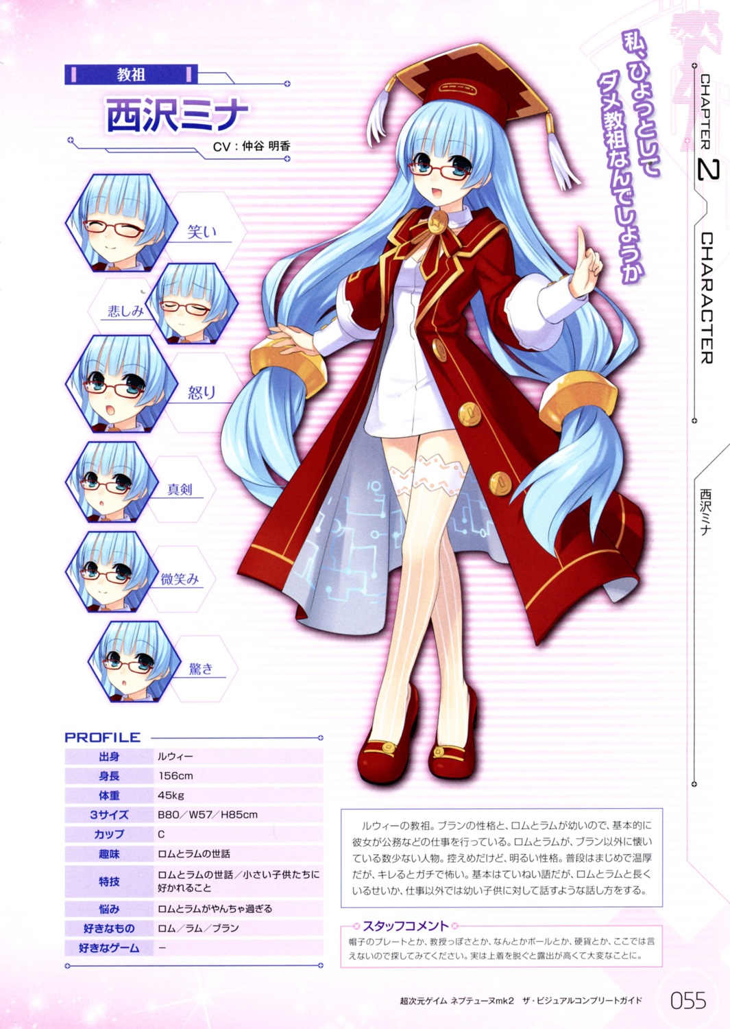 choujigen_game_neptune, choujigen_game_neptune_mk2, expression, megane, nishizawa_mina, profile_page, thighhighs, tsunako