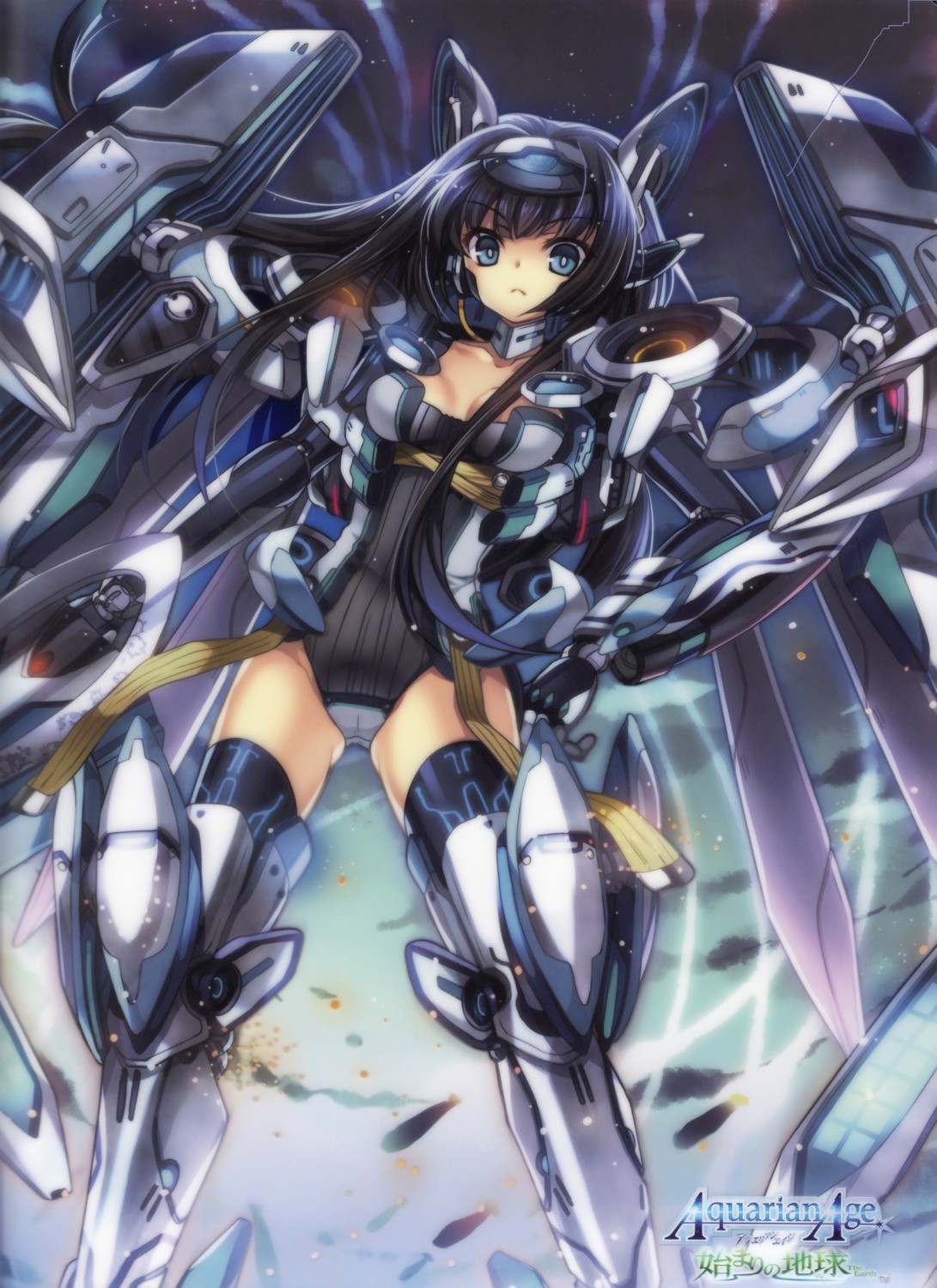 aquarian_age, capura_lin, cleavage, mecha_musume, thighhighs