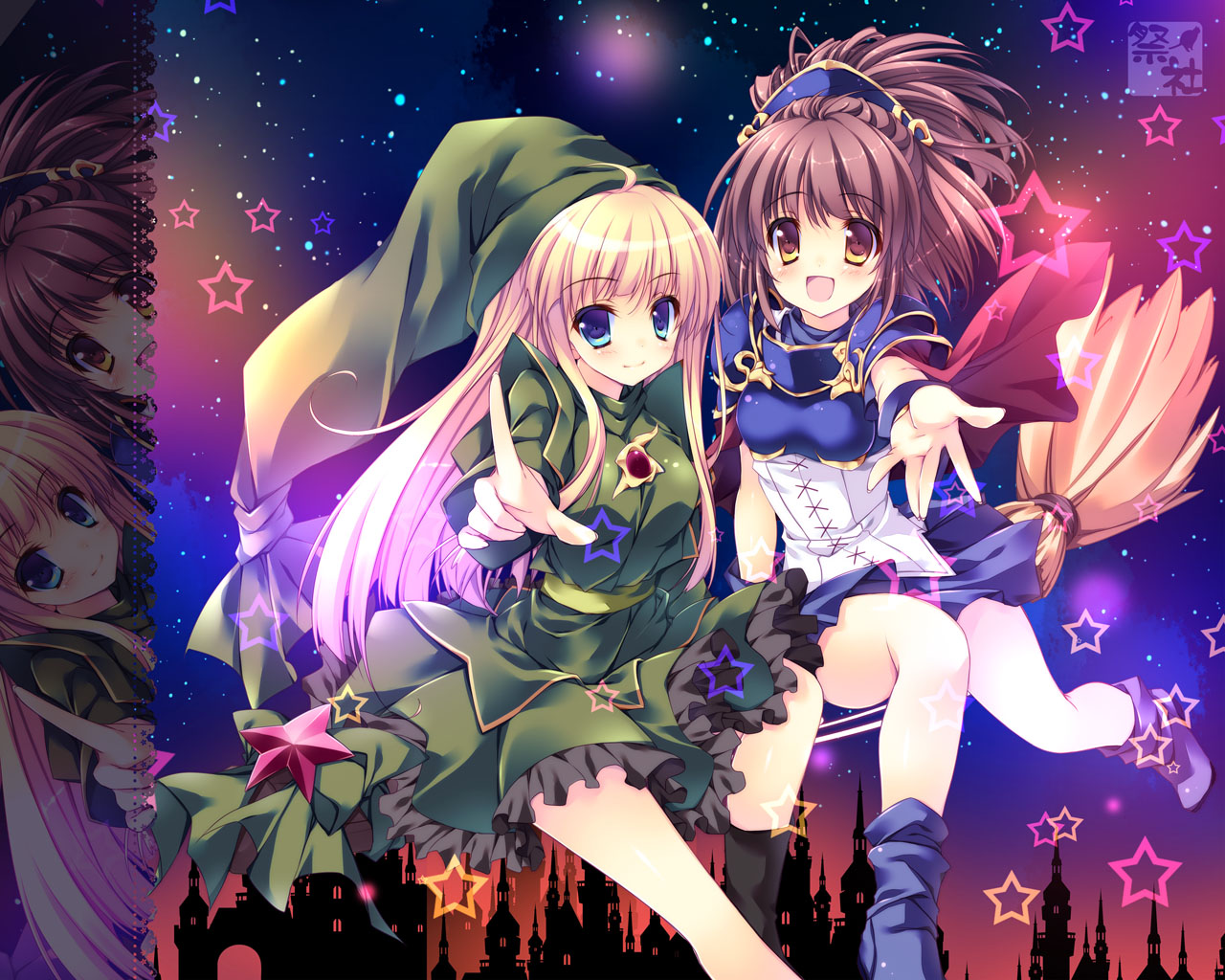 arle_nadja, nanaroba_hana, puyo_puyo, wallpaper, witch_(puyo_puyo)
