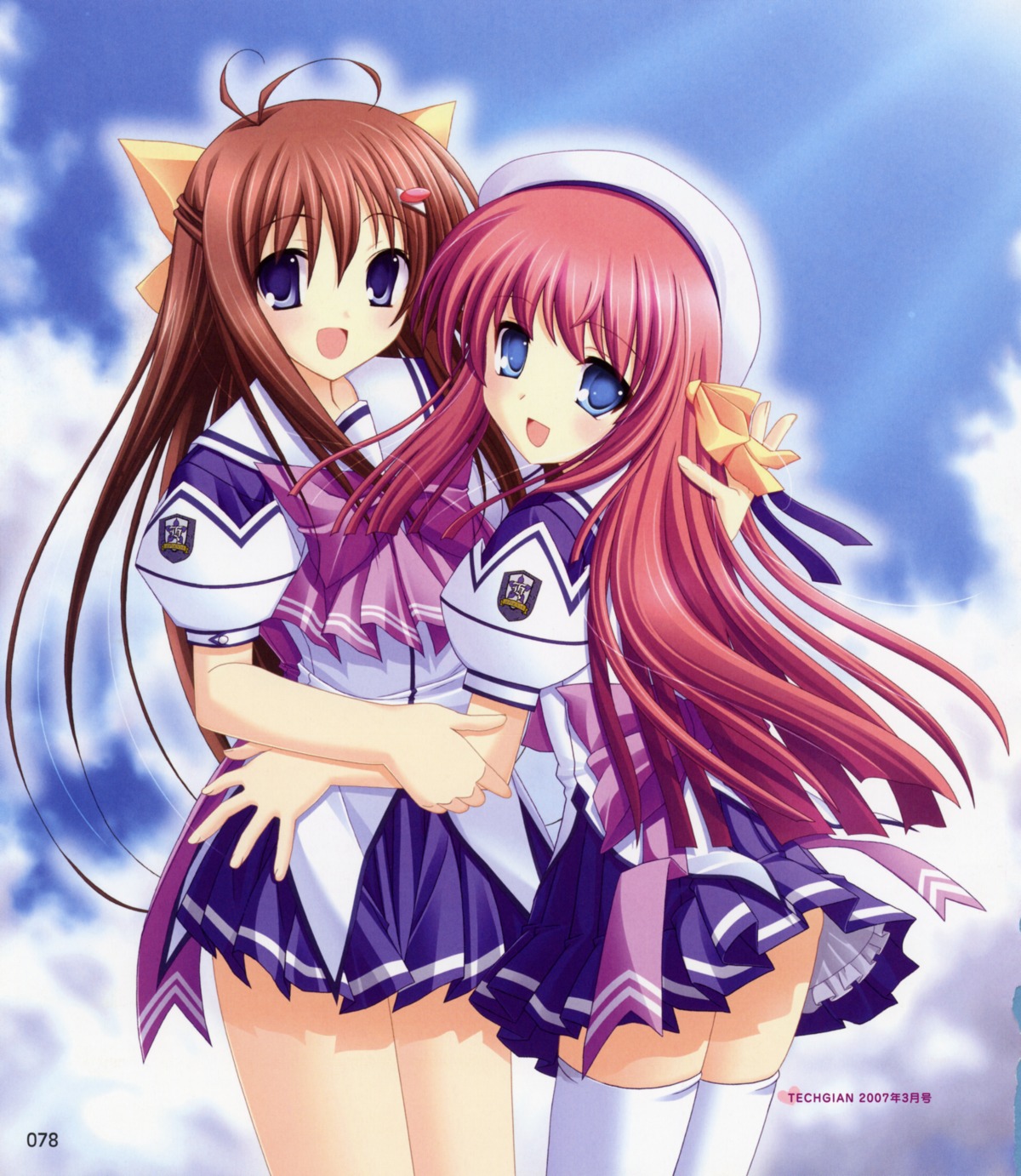 himenomiya_miharu, inuzumi_masaki, loversoul, seifuku, step_x_steady, thighhighs, tooyama_izumi