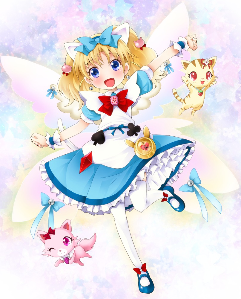 alice_in_wonderland, crossover, garnet_(jewelpet_twinkle), jewelpet, jewelpet_twinkle, michii_yuuki, miria_marigold_mackenzie, neko