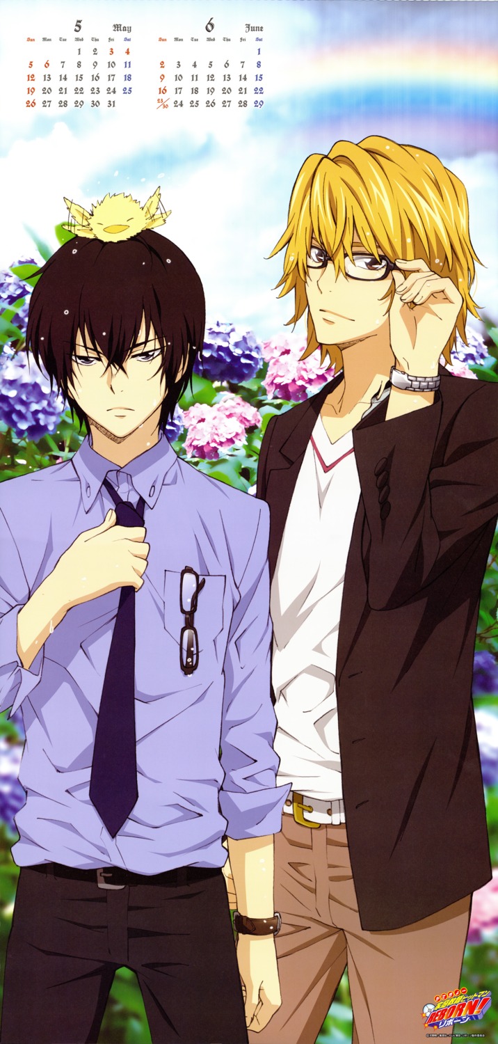 calendar, dino, hibari_kyoya, katekyo_hitman_reborn!, male, megane