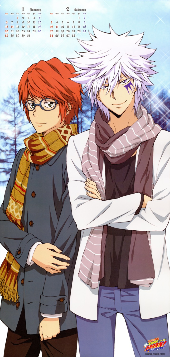 byakuran, calendar, irie_shouichi, katekyo_hitman_reborn!, male, megane