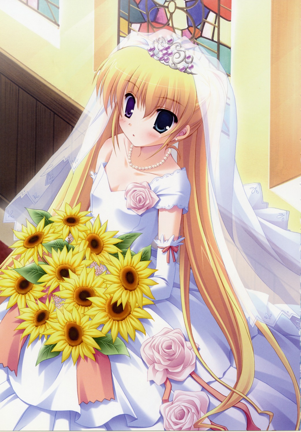 dress, heterochromia, hoshiful, hoshikawa_ruka, ikegami_akane, wedding_dress