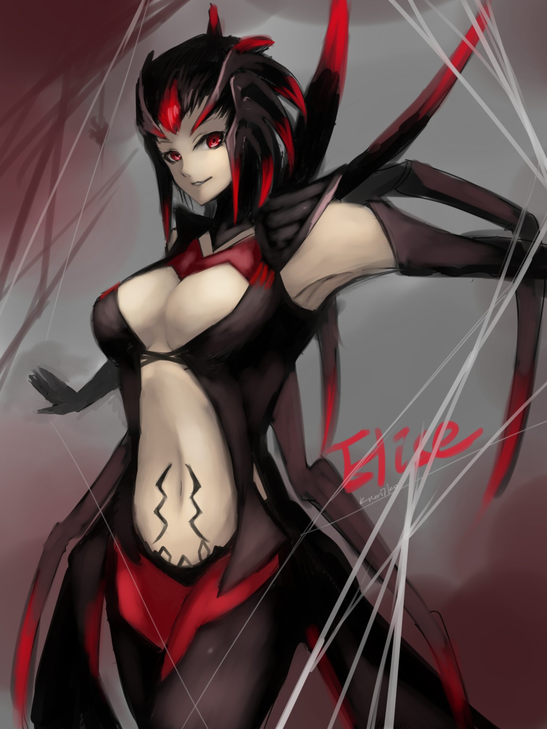 cleavage, elise_(league_of_legends), kumiko_shiba, league_of_legends