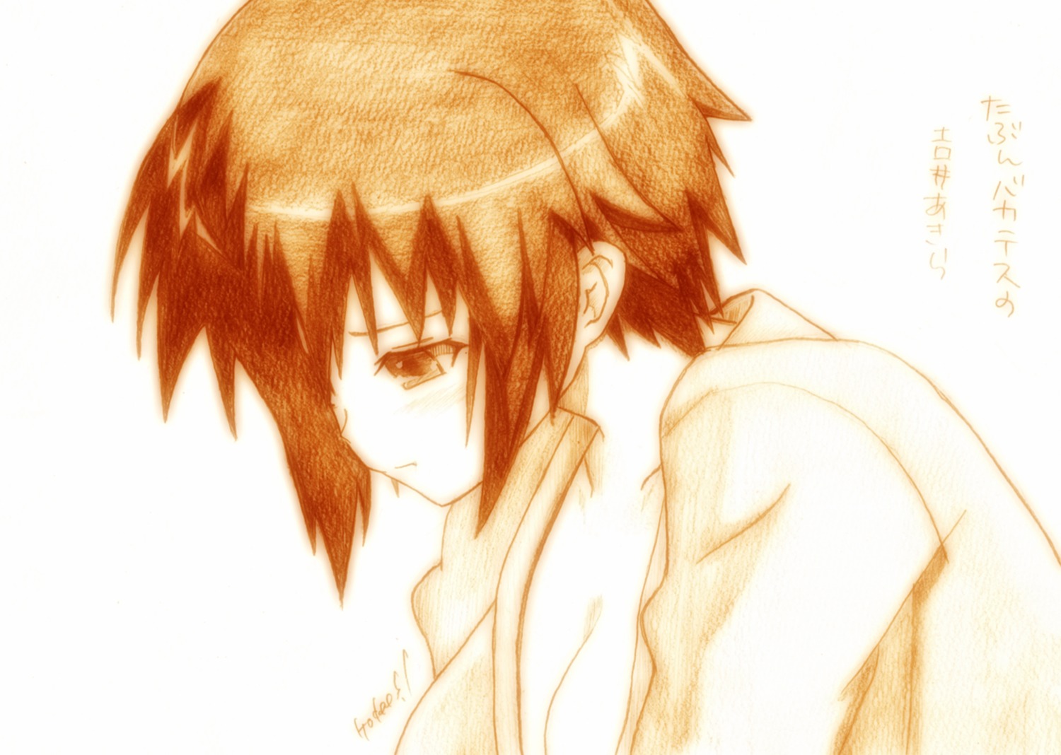 baka_to_test_to_shoukanjuu, cleavage, godees, monochrome, yoshii_akira