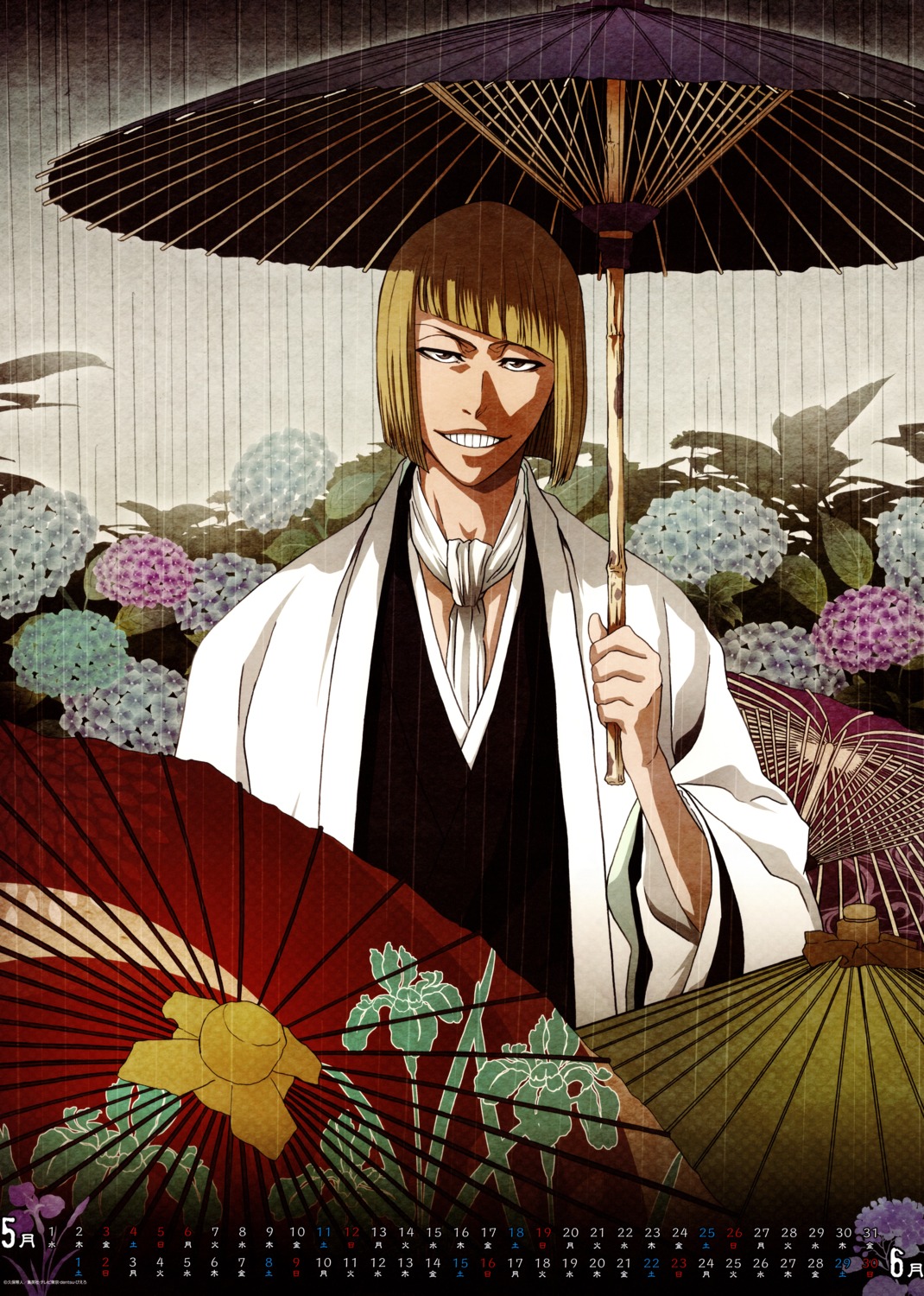 bleach, calendar, hirako_shinji, male