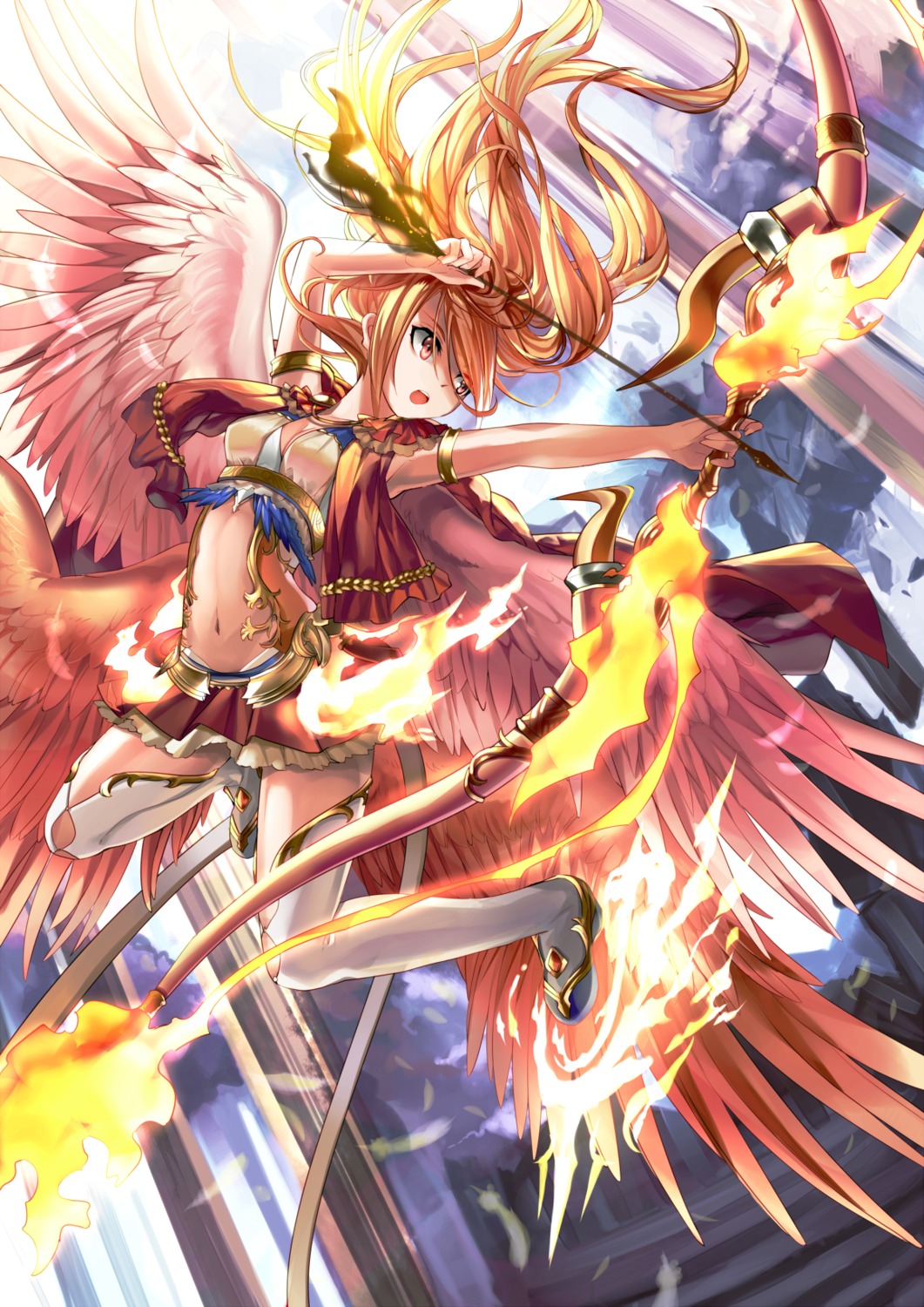mizushirazu, thighhighs, wings