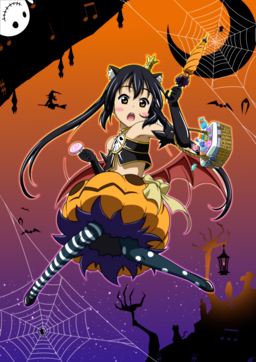 animal_ears, halloween, jpeg_artifacts, k-on!, nakano_azusa, nekomimi, oku_no_shi
