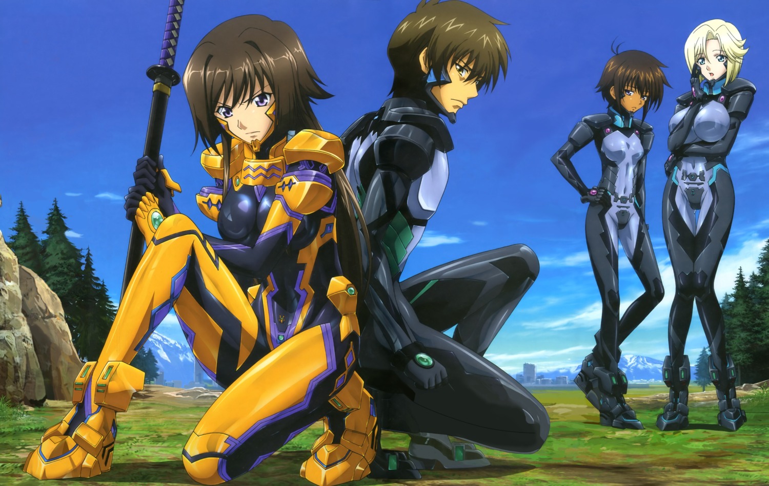 bodysuit, detexted, itou_katsunobu, muv-luv, muv-luv_alternative, stella_bremer, sword, takamura_yui, tarisa_manandal, total_eclipse, yuuya_bridges