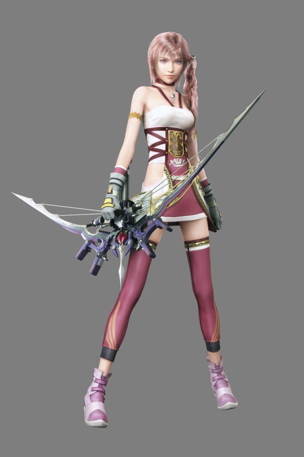 cg, final_fantasy, final_fantasy_xiii, final_fantasy_xiii-2, serah_farron, square_enix, thighhighs, transparent_png