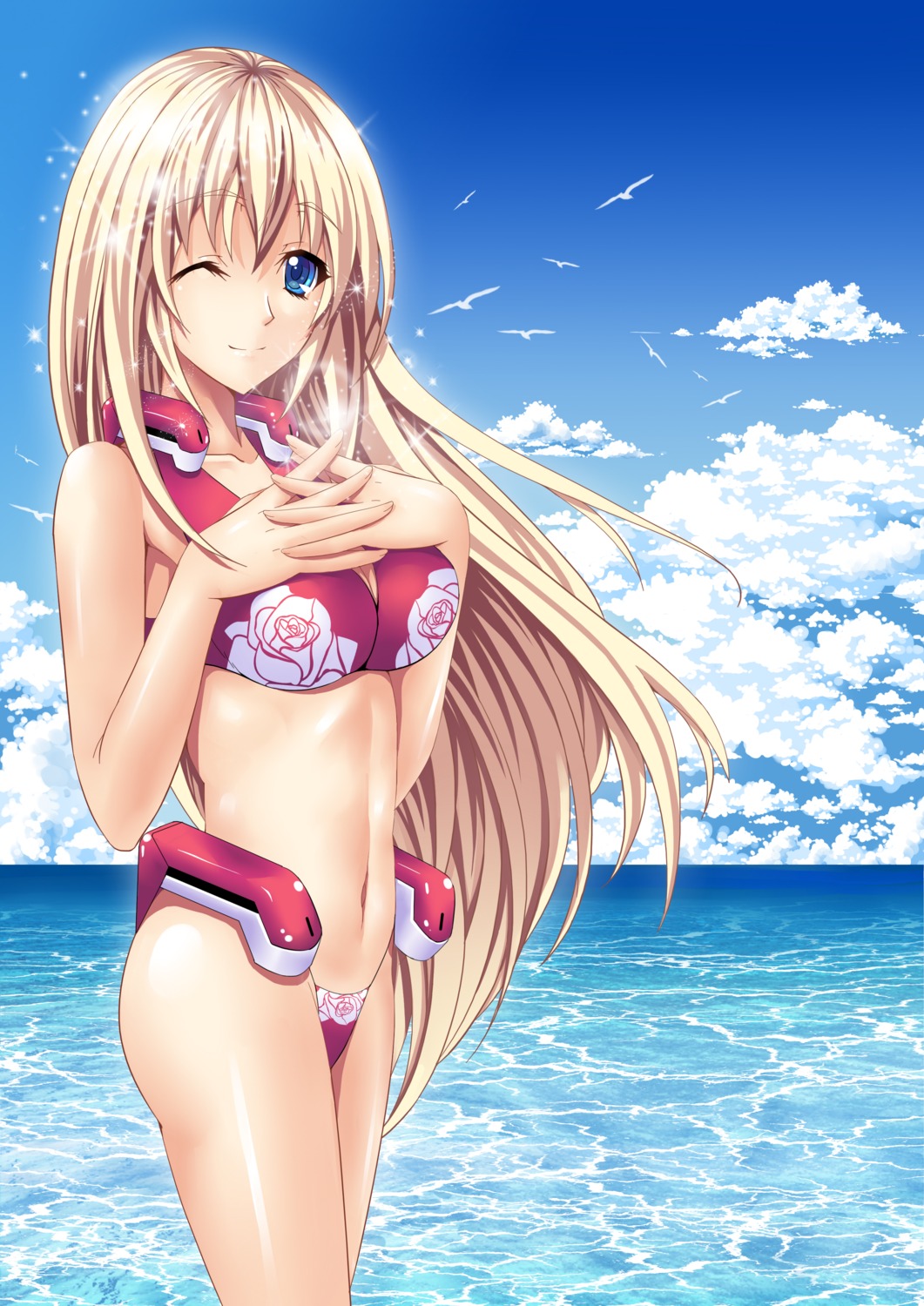 bikini, heidi_ogezevara, kyoukai_senjou_no_horizon, mizutsuki_rei, swimsuits