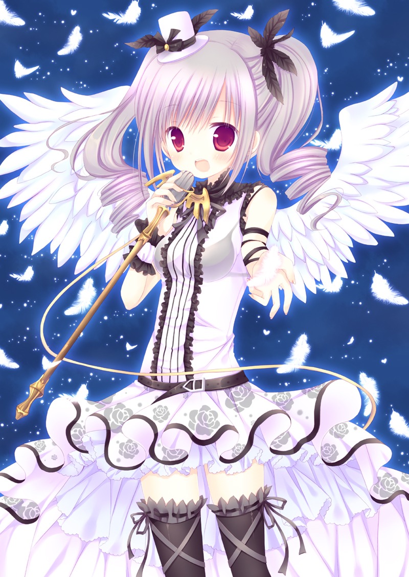 kanzaki_ranko, mizuse_ruka, the_idolm@ster, the_idolm@ster_cinderella_girls, thighhighs, wings