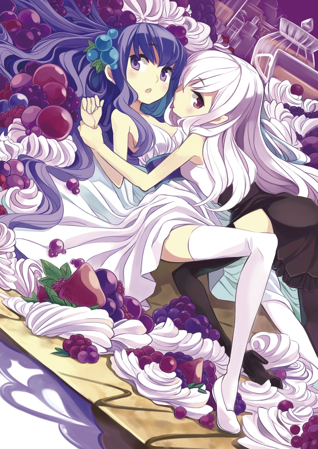 dress, minoa, thighhighs, yuri
