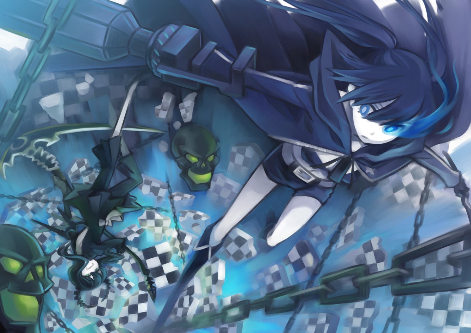 black_rock_shooter, black_rock_shooter_(character), dead_master, minoa, vocaloid