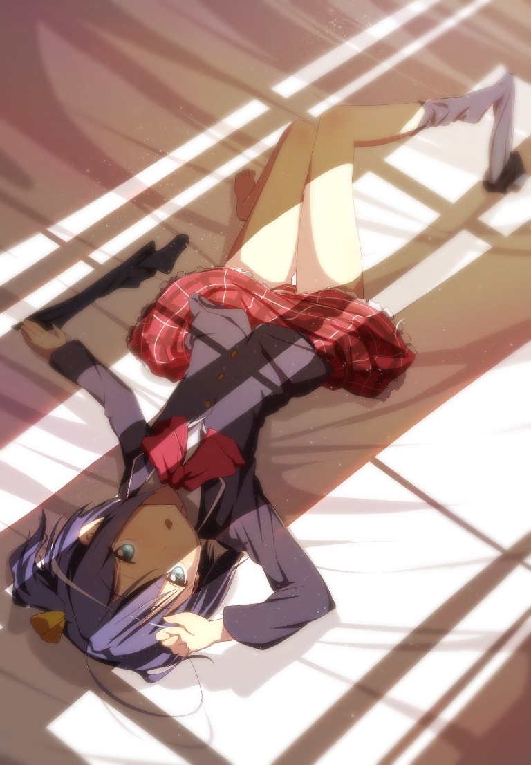 chuunibyou_demo_koi_ga_shitai!, pantsu, seifuku, shimapan, takanashi_rikka, tsukineko