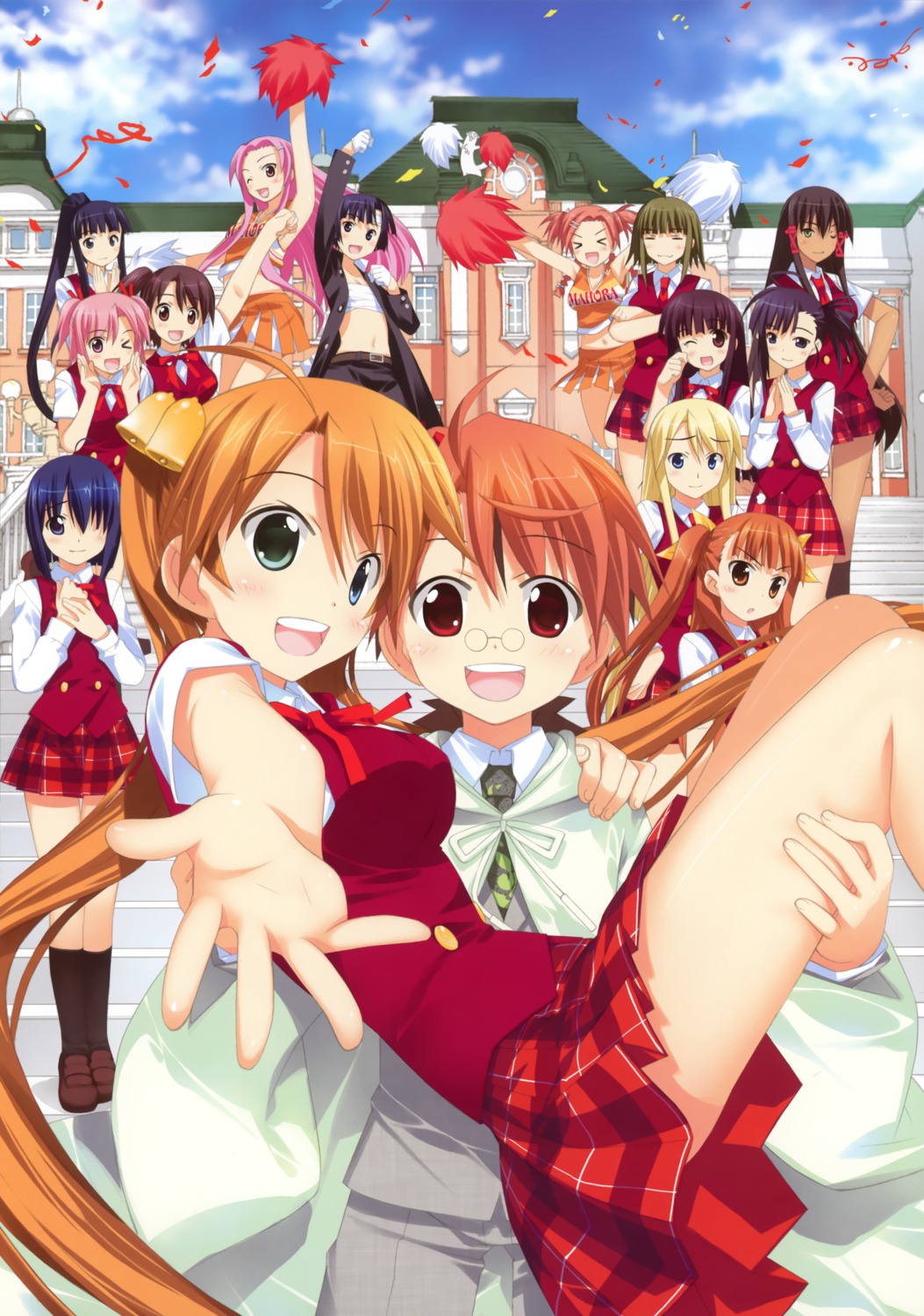 akashi_yuuna, anna_yurievna_cocolova, chamomile_albert, cheerleader, fujima_takuya, kagurazaka_asuna, kakizaki_misa, konoe_konoka
