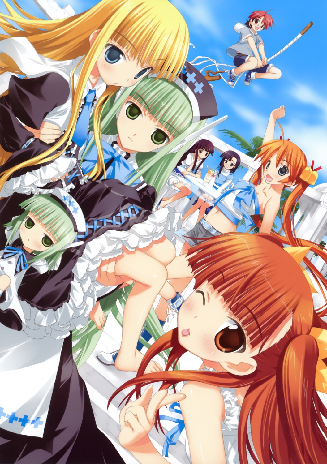 anna_yurievna_cocolova, chachazero, evangeline_athanasia_katherine_mcdowell, fujima_takuya, kagurazaka_asuna, karakuri_chachamaru, konoe_konoka, mahou_sensei_negima, negi_springfield, sakurazaki_setsuna