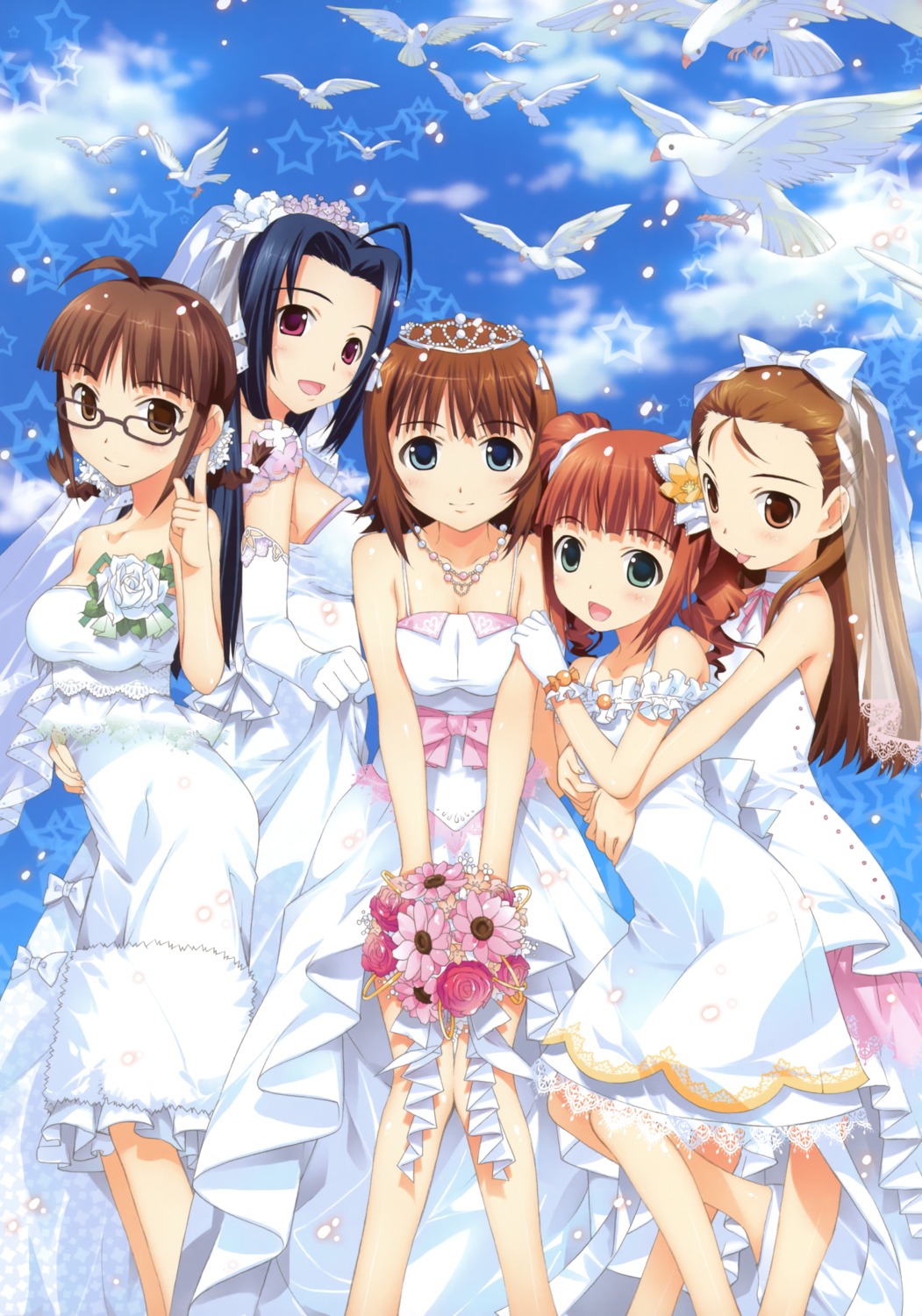 akizuki_ritsuko, amami_haruka, dress, fujima_takuya, minase_iori, miura_azusa, takatsuki_yayoi, the_idolm@ster