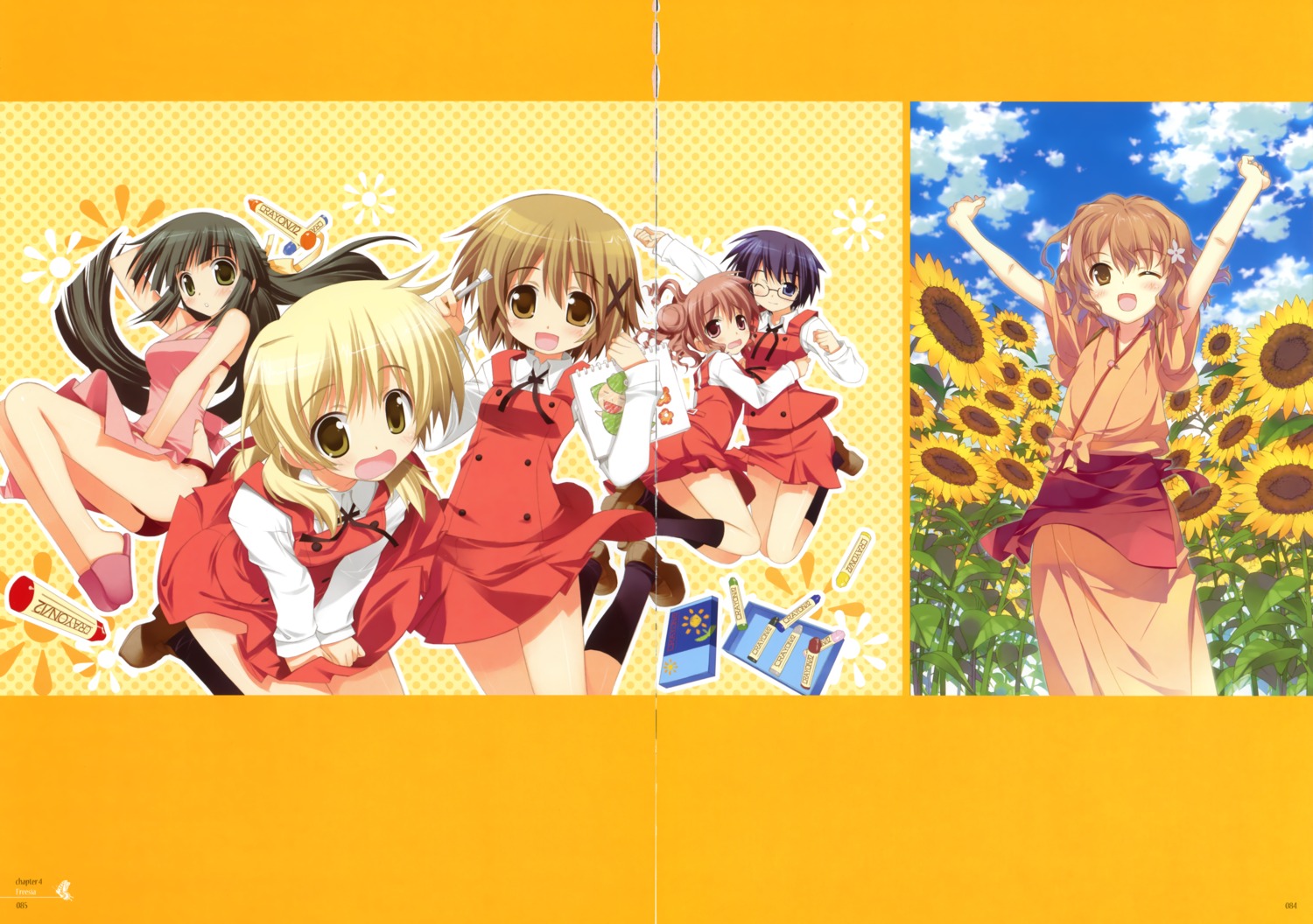 crease, fujima_takuya, hanasaku_iroha, hidamari_sketch, hiro, matsumae_ohana, miyako, sae