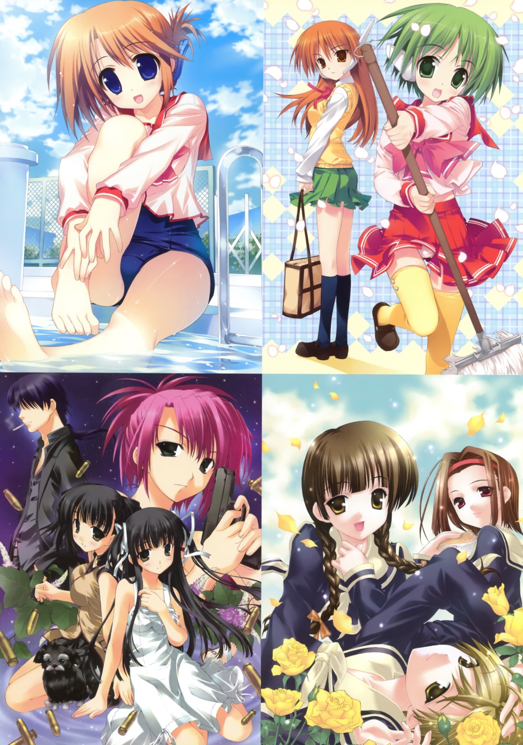 fujima_takuya, hasekura_rei, komaki_manaka, maria-sama_ga_miteru, multi, school_swimsuit, seifuku, serio, shimazu_yoshino, swimsuits, thighhighs, to_heart, to_heart_(series), to_heart_2, torii_eriko