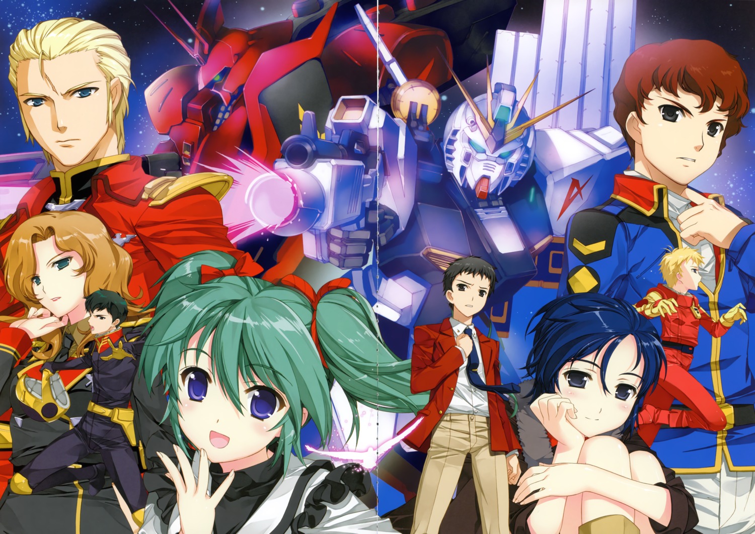 amuro_ray, chan_agi, char's_counterattack, char_aznable, fujima_takuya, gap, gun, gundam