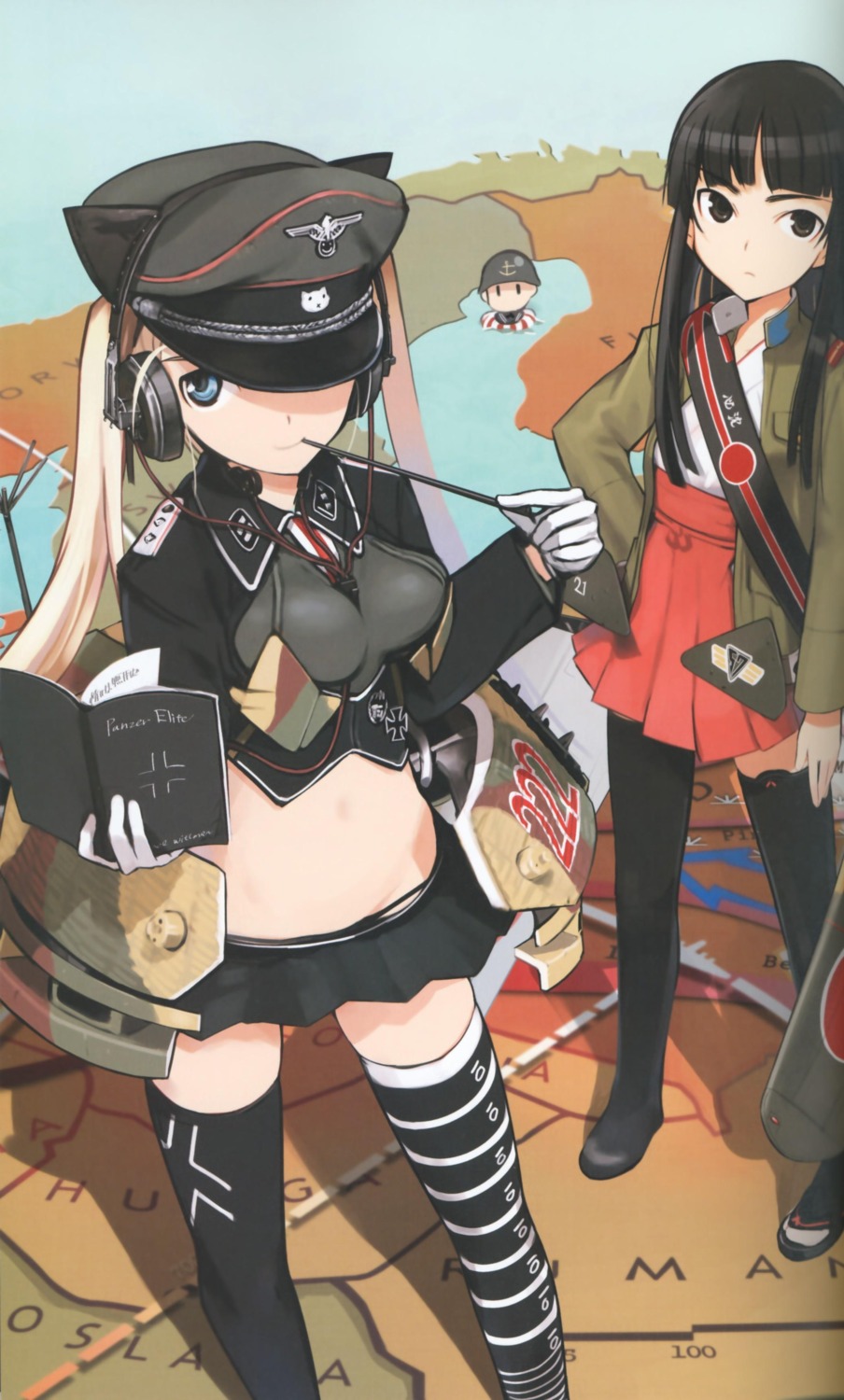 headphones, mc_axis, shimada_humikane, thighhighs, uniform