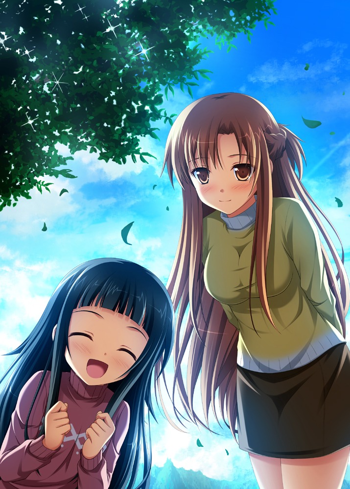asuna_(sword_art_online), sword_art_online, tsuda_akira, yui_(sword_art_online)