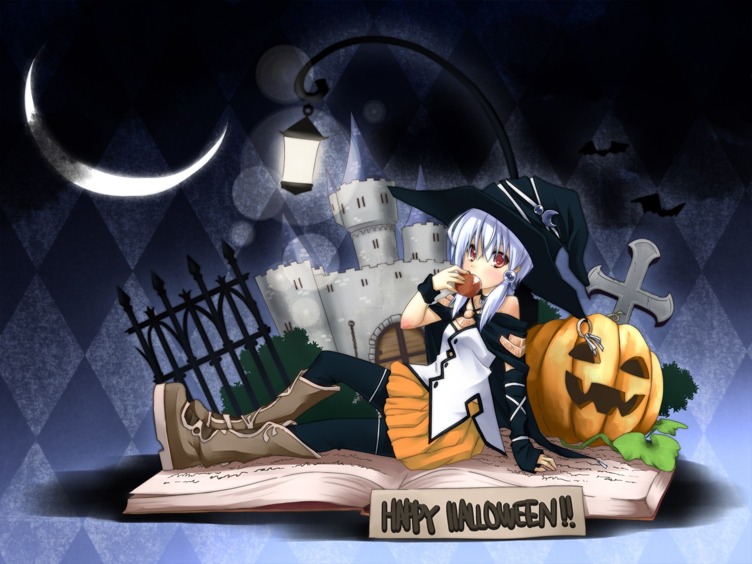 halloween, wallpaper, witch, yuuki_eishi