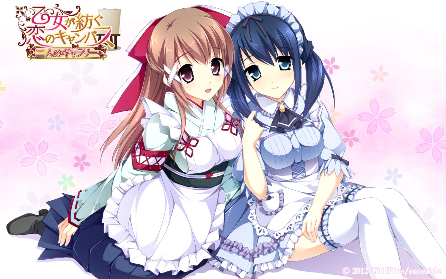 cosplay, ensemble_(company), kimishima_ao, maid, miyama_mizuki, nekonishi_akie, otome_ga_tsumugu_koi_no_canvas, otome_ga_tsumugu_koi_no_canvas_futari_no_gallery