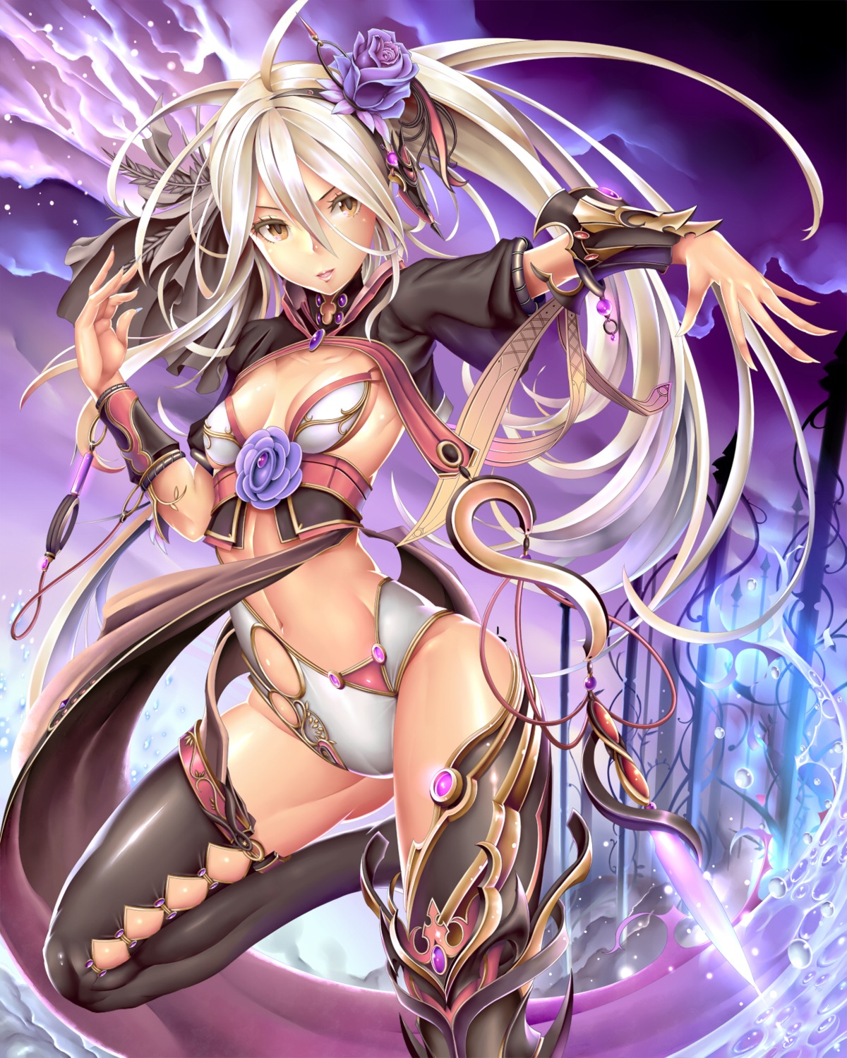 cleavage, mogmog, thighhighs