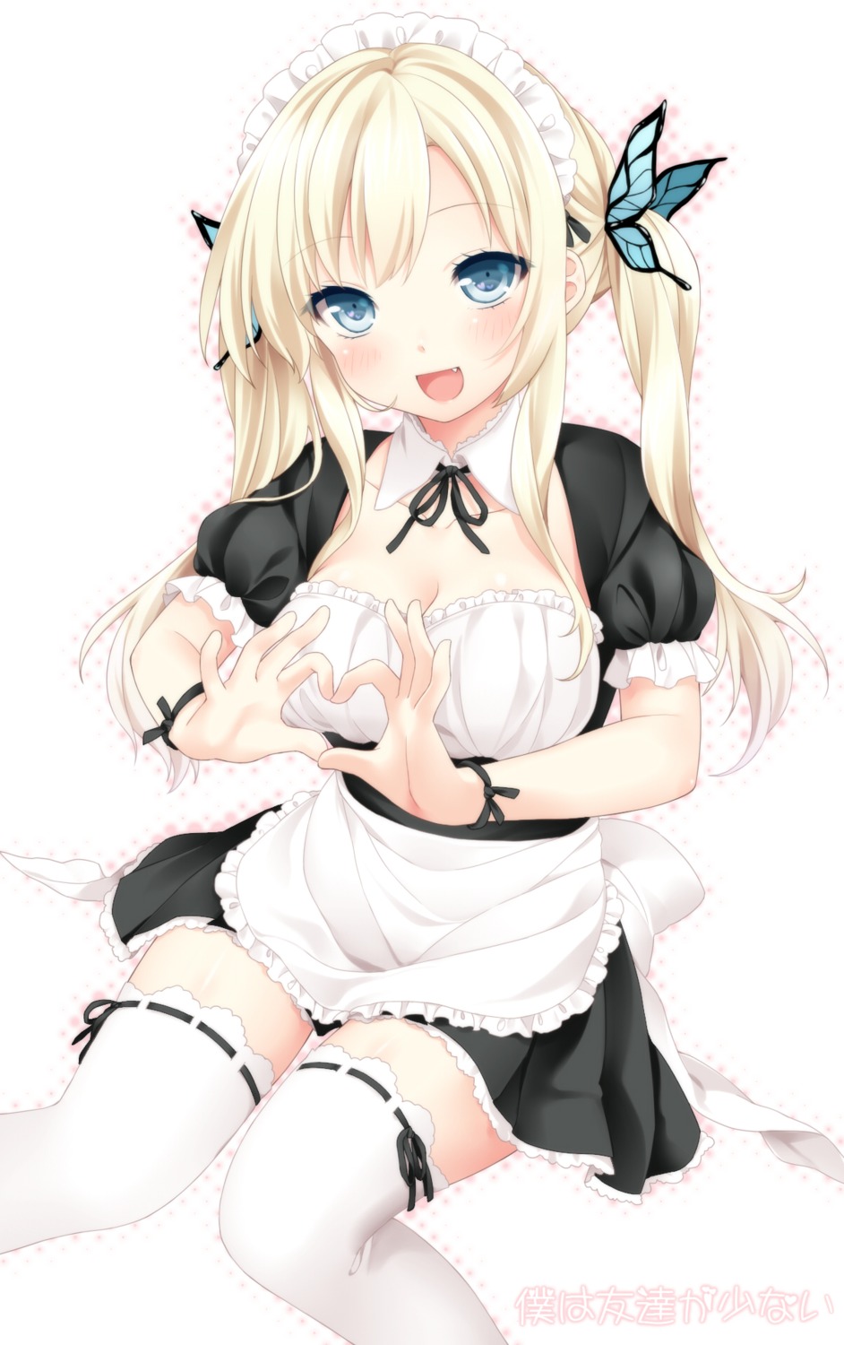 boku_wa_tomodachi_ga_sukunai, cleavage, etou, kashiwazaki_sena, maid, thighhighs