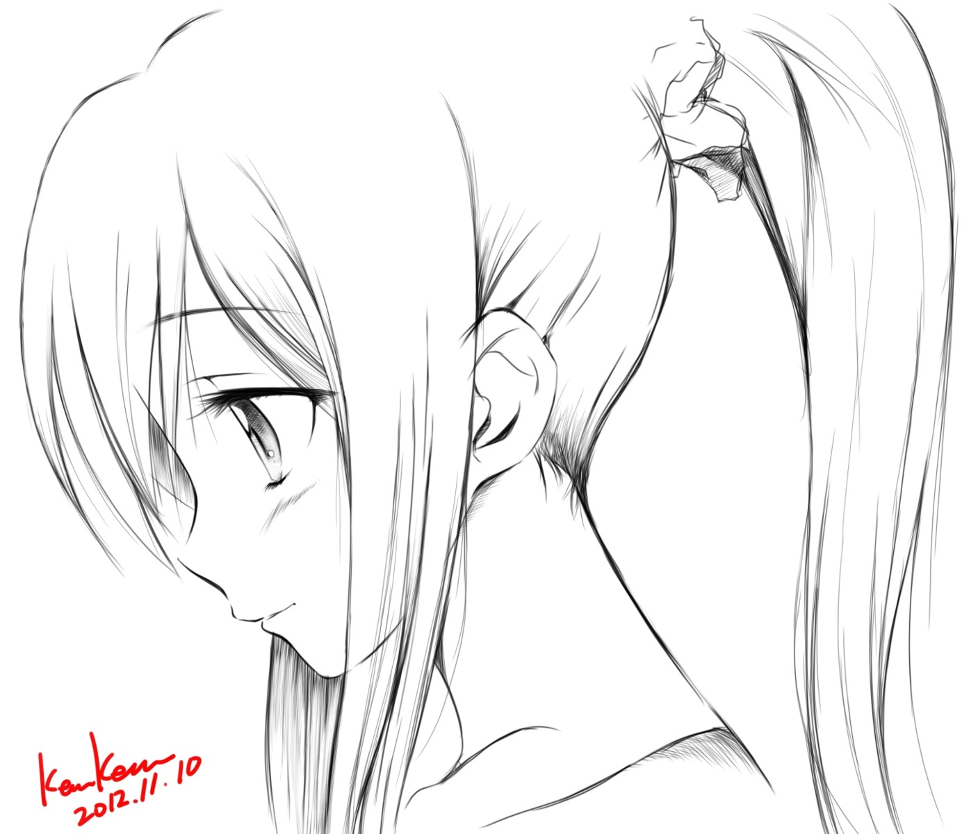 kemukemu, line_art, monochrome