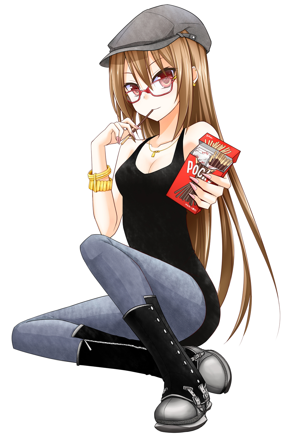 cleavage, megane, red-eyes_macadamiachoco