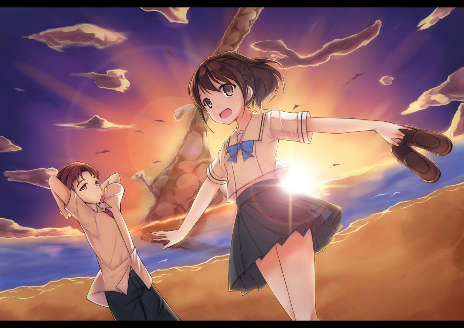 luky, robotics;notes, seifuku, senomiya_akiho, yashio_kaito